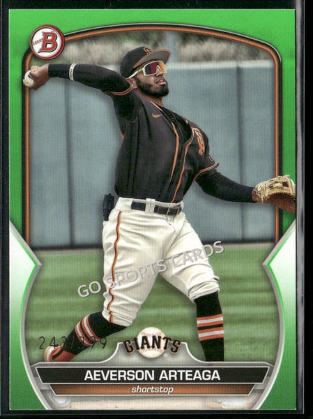 2023 Bowman Prospects Neon Green /399 Aeverson Arteaga #BP-60