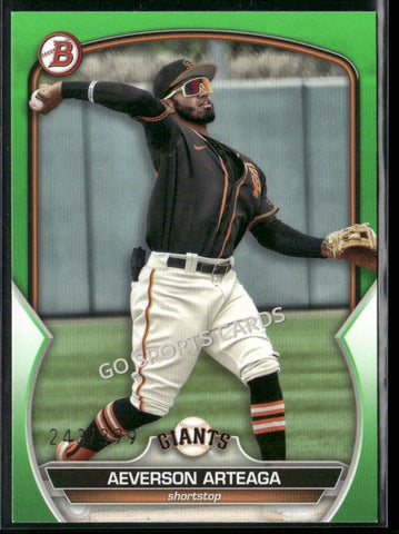 2023 Bowman Prospects Neon Green /399 Aeverson Arteaga #BP-60