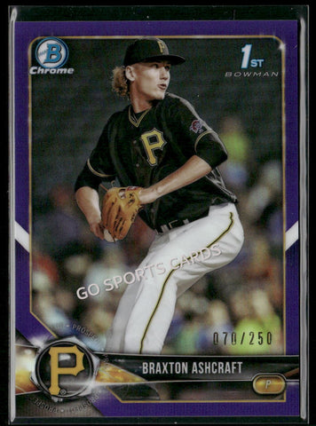 2018 Bowman Draft Chrome Purple /250 Braxton Ashcraft 1st #BDC-95 RC