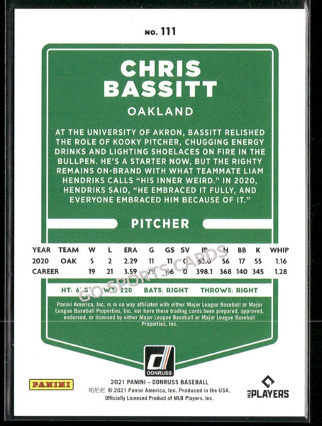 2021 Panini Donruss Season Stat Line /116 Chris Bassitt #111
