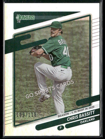 2021 Panini Donruss Season Stat Line /116 Chris Bassitt #111
