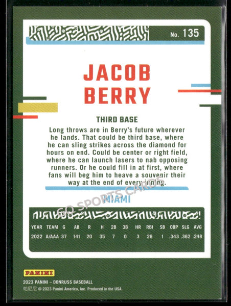 2023 Donruss Baseball Holo Red /2023 Jacob Berry #135 RC