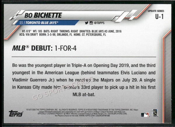 2020 Topps Update Series Bo Bichette #U-1 RC