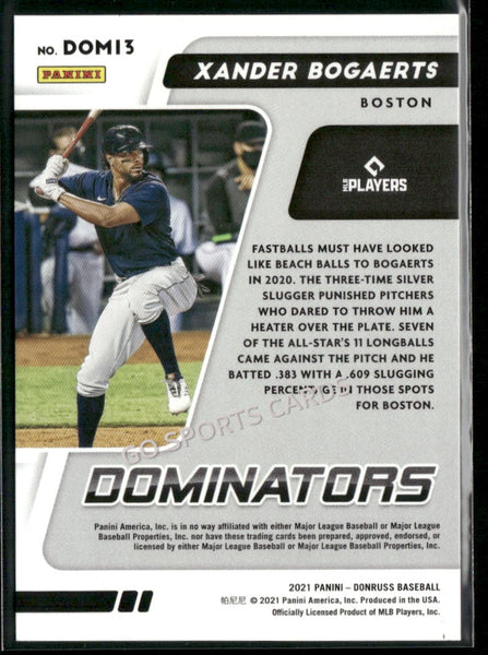 2021 Donruss Dominators Blue /249 Xander Bogaerts #DOM13