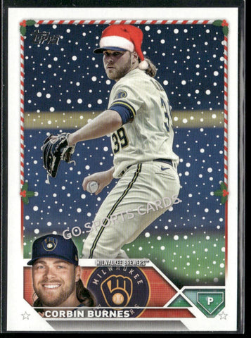2023 Topps Holiday Corbin Burnes Santa Hat Variation #H112