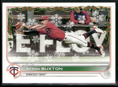 2022 Topps Holiday Byron Buxton Candy Cane Sleeve Variation #HW67