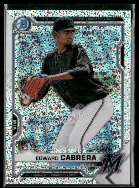 2021 Bowman Chrome Prospects Speckle Refractor /299 Edward Cabrera #BCP-141 RC