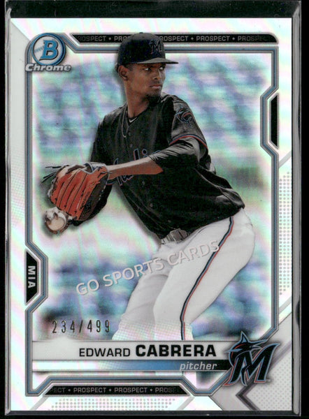 2021 Bowman Chrome Prospects Refractor /499 Edward Cabrera #BCP-141 RC