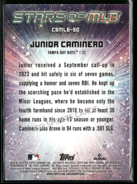 2024 Topps Chrome Stars of MLB Junior Caminero #SMLB-50 RC