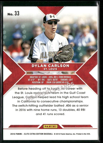 2016 Panini Elite Extra Edition /999 Dylan Carlson #33 RC