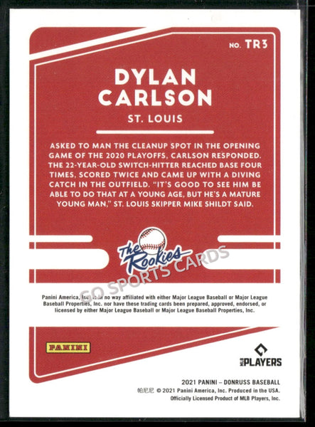 2021 Donruss The Rookies /999 Dylan Carlson #TR3 RC