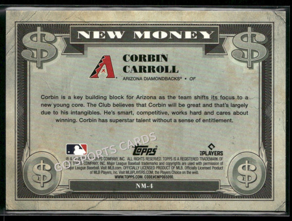 2023 Bowman Platinum New Money Corbin Carroll #NM-4 RC