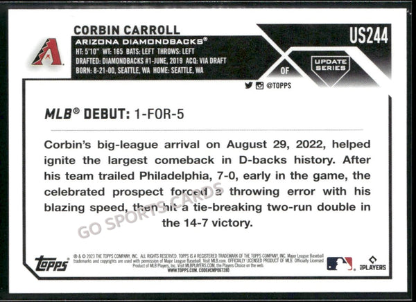 2023 Topps Update Corbin Carroll #US244 RC