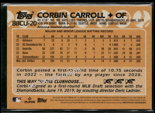 2023 Topps Chrome Update Corbin Carroll Refractor 35th Anniversary #88CU-20 RC