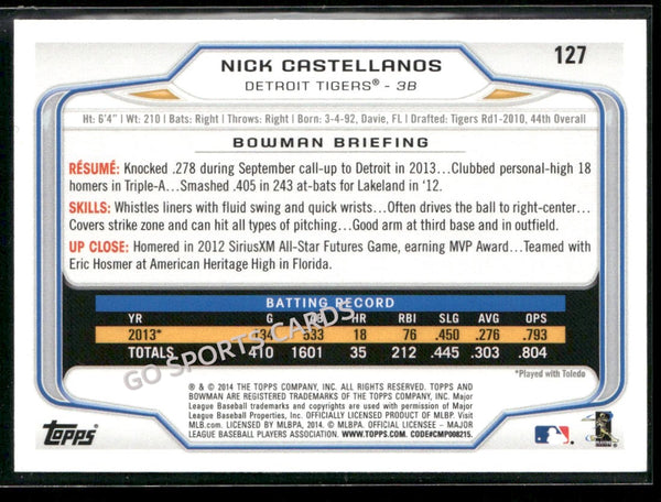 2014 Bowman Nick Castellanos #127 RC