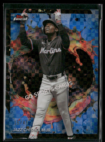 2024 Finest Blue Checkerboard Refractors /49 Jazz Chisholm Jr #209