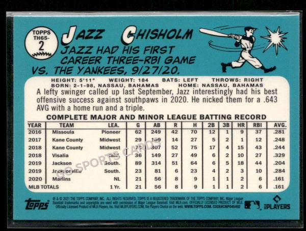 2021 Topps Chrome 1965 Refractor Jazz Chisholm #TH65-2 RC