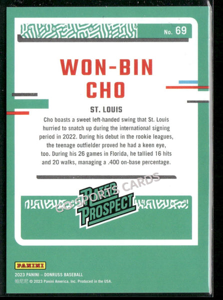 2023 Donruss Rated Prospect Holo Red /2023 Won-Bin Cho #69