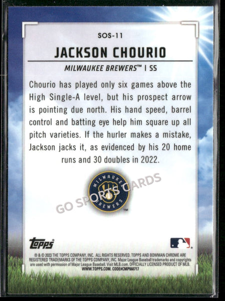 2023 Bowman Chrome Sights on September Jackson Chourio #SOS-11 RC