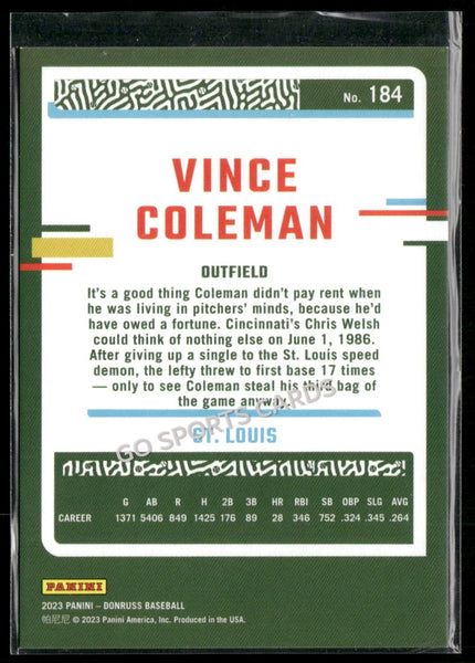 2023 Donruss Holo Red /2023 Vince Coleman #184