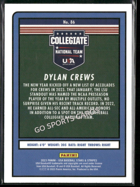 2023 USA Baseball Stars & Stripes Dylan Crews #86 RC