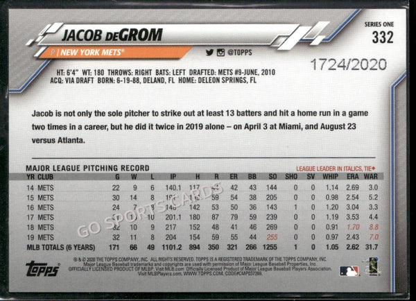 2020 Topps Series One Gold /2020 Jacob deGrom