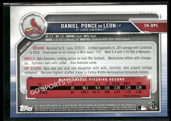 2019 Topps Bowman Holiday Turkey /35 Daniel Ponce de Leon #THDPL RC
