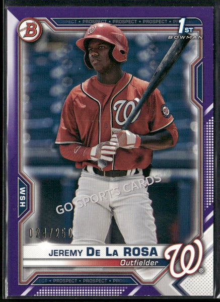 2021 Bowman Prospects Purple /250 Jeremy De La Rosa #BP-25 RC