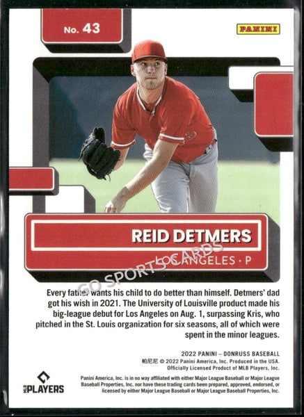2022 Donruss Rated Rookie Red /2022 Reid Detmers #43 RC