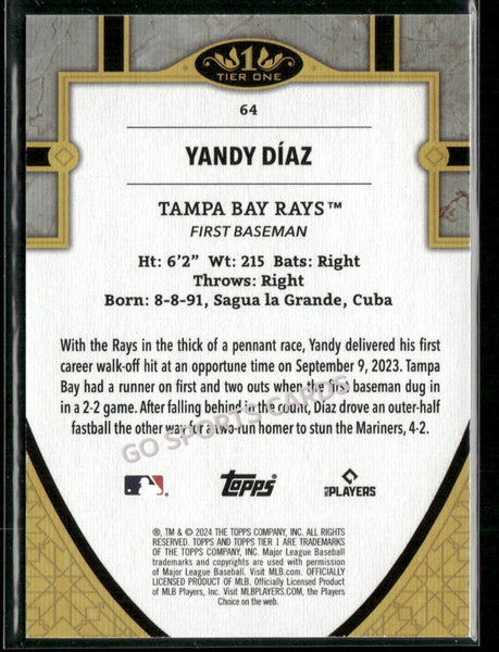 2022 Topps Series 2 Gold /2022 Yandy Diaz #496