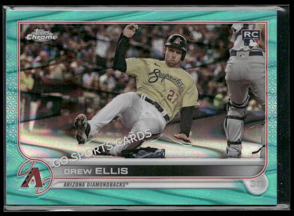 2022 Topps Chrome Aqua Wave Refractors /199 Drew Ellis #77 RC