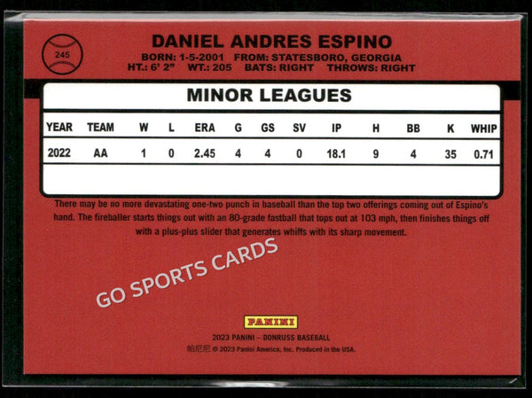 2023 Donruss 1990 Retro /2023 Daniel Espino #245 RC