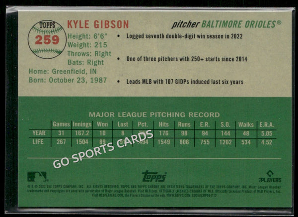 2023 Topps Chrome Platinum Logofractor Refractor /499 Kyle Gibson #259