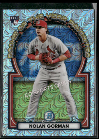 2023 Bowman Chrome Rookie of The Year Favorites Mojo Refractor Nolan Gorman #5