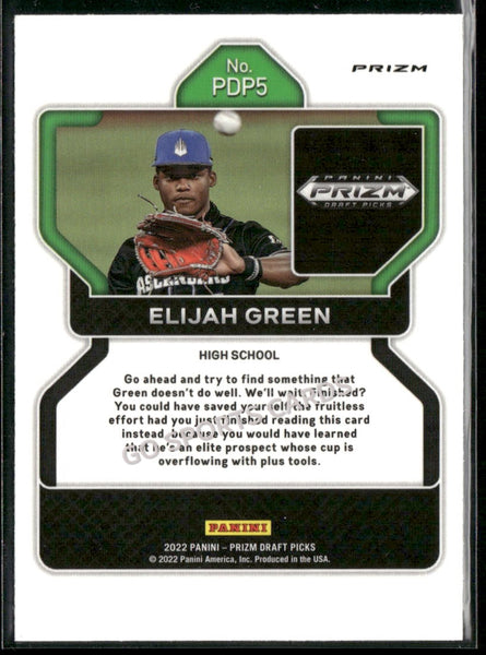 2022 Panini Prizm Draft Picks Neon Pink Velocity Elijah Green #PDP5 RC