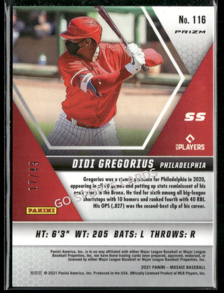 2021 Panini Purple Mosaic /49 Didi Gregorius #116