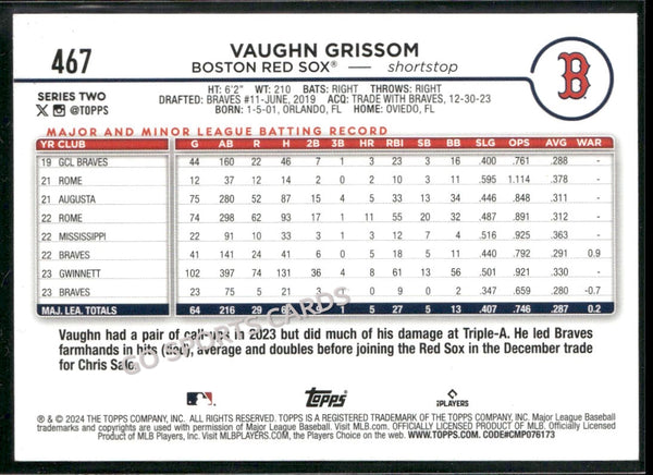 2024 Topps Series 2 Black Crackle Foil Vaughn Grissom #467