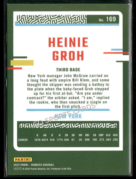 2023 Donruss Holo Red /2023 Heinie Groh #169