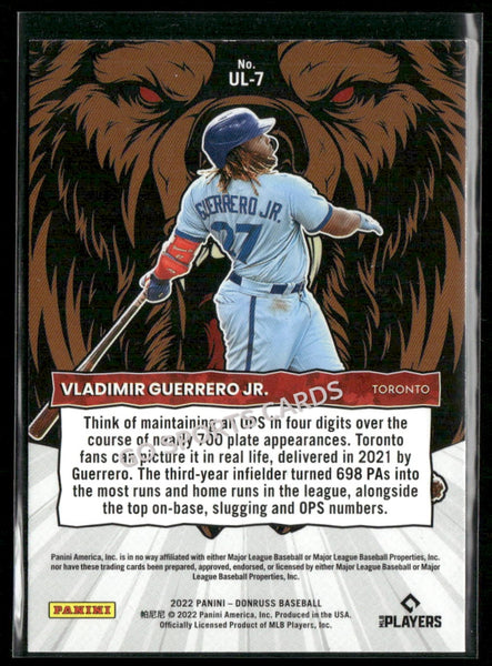 2022 Donruss Unleashed Diamond Vladimir Guerrero Jr #UL-7