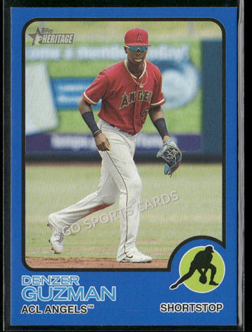 2022 Topps Heritage MiLB Blue /99 Denzer Guzman #35 RC