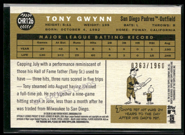 2009 Topps Heritage Chrome 363 /1960 Tony Gwynn #CHR126