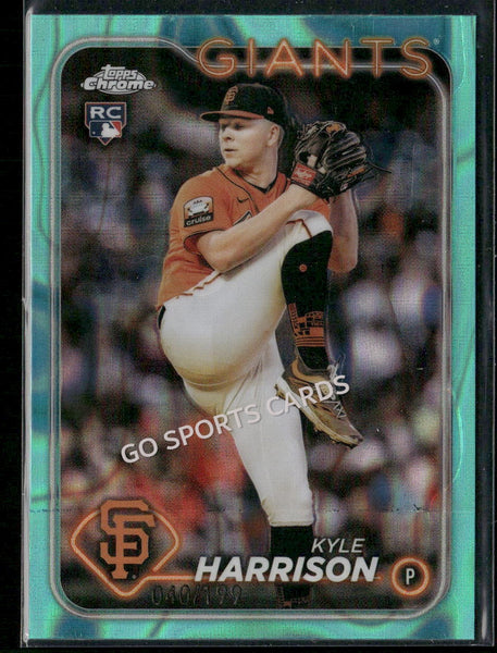 2024 Topps Chrome Aqua Lava Refractor /199 Kyle Harrison #191 RC