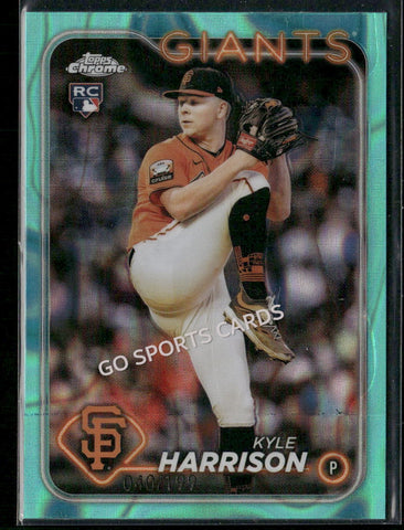 2024 Topps Chrome Aqua Lava Refractor /199 Kyle Harrison #191 RC