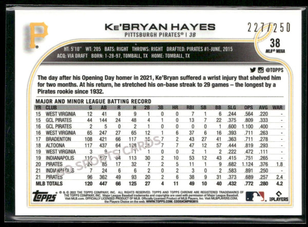 2024 Topps Chrome Logofractor Purple Refractor /250 Ke'Bryan Hayes