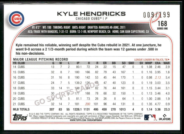 2024 Topps Series 2 Red Foilboard /199 Kyle Hendricks #168