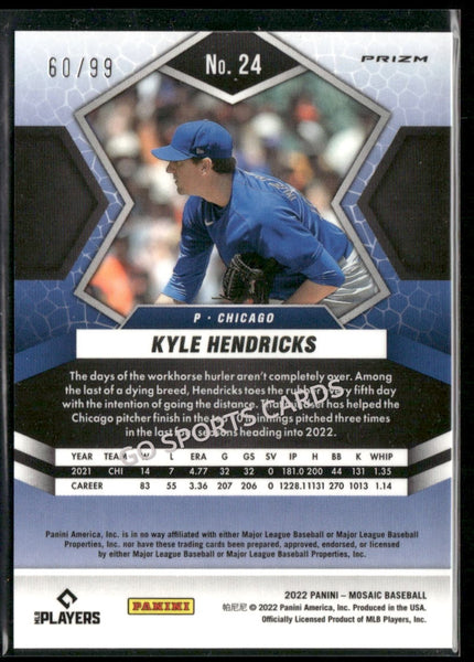 2022 Panini Mosaic Blue /99 Kyle Hendricks #24
