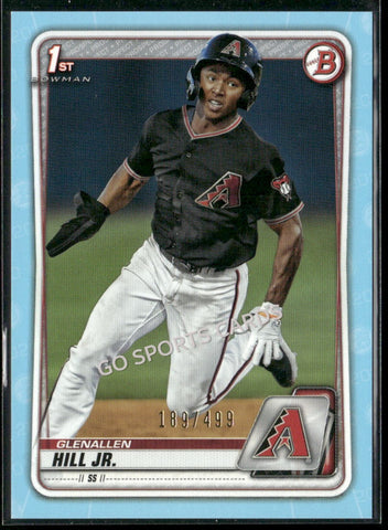 2020 Bowman Prospects Sky Blue /499 1st Glenallen GJ Hill Jr BP-59 RC