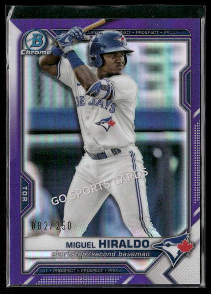 2021 Bowman Chrome Draft Purple /250 Miguel Hiraldo #BDC-98 RC
