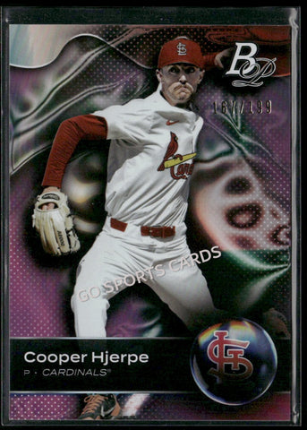 2023 Bowman Platinum Pink Top Prospects /199 Cooper Hjerpe #TDP-25 RC