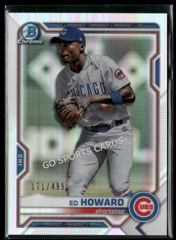 2021 Bowman Chrome Prospects Refractor /499 Ed Howard #BCP-12 RC